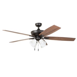 lot 5053 image: Harbor Breeze  Macon Bay 62-in Bronze LED Indoor Downrod or Flush Mount Ceiling Fan with Light (5-Blade)