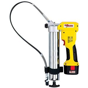 lot 5160 image: Lumax LX-1175 Handyluber 12V Cordless Grease Gun with Single Battery, 7000 Psi , Yellow