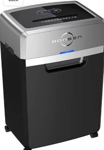 lot 5174 image: BONSEN 16-Sheet Super Micro-Cut Paper Shredder, High Security P-5 Heavy Duty Shredder for Office, 30-Min Running Time Ultra Quiet Commercial Shredder with 7.9-Gallon Pullout Basket & Casters (S3108)