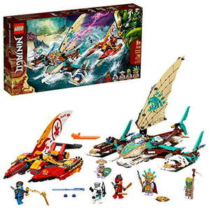 lot 5181 image: LEGO NINJAGO Catamaran Sea Battle 71748 Building Kit Ninja Playset Featuring Catamaran Toys and NINJAGO Kai Jay and Zane Best Gift for Kids Who Love Creative Play New 2021 (780 Pieces)