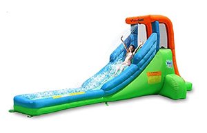 lot 5189 image: Bounceland Single Inflatable Water Slide, 18ft L x 7ft W x 7ft H, Water Spray, Extra Long Fun Slide, Splash Pool, Outdoor Fun for Kids