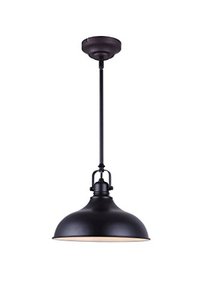 lot 5200 image: CANARM LPL103A01BK Sussex Integrated LED 1 Light Pendant with Metal Shade, Black