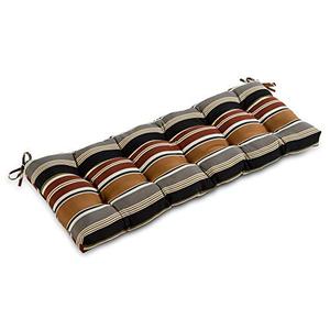 lot 5227 image: Greendale Home Fashions AZ5812-BRICK Espresso Stripe 51-inch Outdoor Bench Cushion
