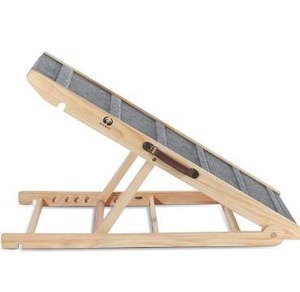 lot 5231 image: Adjustable Dog Cats Ramp, Folding Portable Wooden Pet Ramp for All Small and Older Animals - 42 Long and Adjustable from 14 to 26 - Rated for 200lbs - Lightweight Dog Car Ramps for SUV, Bed, Couch