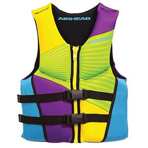 lot 5233 image: Airhead Youth GNAR Kwik-Dry NeoLite Flex Life Vest, Yellow Multi-color (10074-03-B)