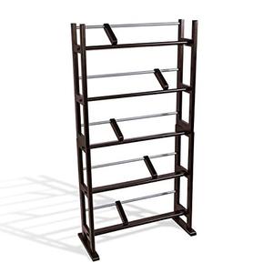 lot 5245 image: Atlantic Element Media Storage Rack - Holds Up to 230 CDs or 150 DVDs, Contemporary Wood & Metal Design with Wide Feet for Greater Stability, PN35535601 In Espresso