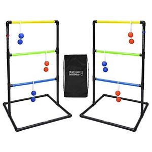 lot 5246 image: GoSports IndoorOutdoor Ladder Toss Game Set with 6 Rubber Bolos, Carrying Case and Score Trackers