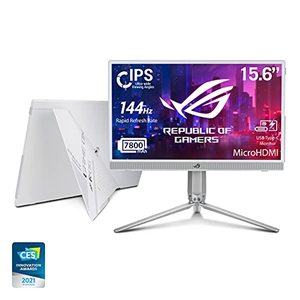 lot 5249 image: ASUS ROG Strix 15.6 1080P Portable Gaming Monitor (XG16AHP-W) - White, Full HD, 144Hz, IPS, G-SYNC Compatible, Built-in Battery, Kickstand, USB-C Power Delivery, Micro HDMI, ROG Tripod, for Console