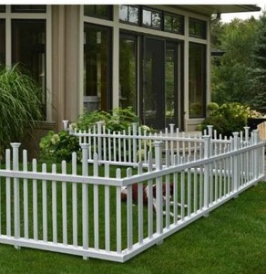 lot 5250 image: Zippity Outdoor Products ZP19001 No Dig Madison Vinyl Picket Fence, White, 30 x 56.5 (1 Box, 2 Panels), 1 x Pack of 2
