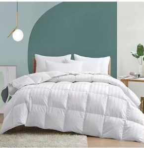 lot 5263 image: puredown� Goose Feather Down Comforter TwinTwin XL-Large - All Season Duvet Insert, Hotel Collection Medium Warmth Down Bedding Comforters, Ultra Soft Stripe 100% Cotton Shell 500 Thread Count