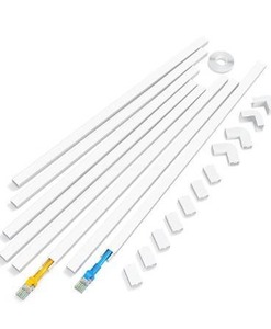 lot 5279 image: 125in Cord Hider - Yecaye One-Cord Channel Cable Concealer - Cord Cover Wall - Easy Install Cable Management System for Max 2 Small Wires, Cable Raceway Home Office, 8X L15.7in W0.59in H0.4in, White
