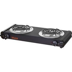 lot 6029 image: IMUSA USA GAU-80306 1500W Electric Double Burner, Black