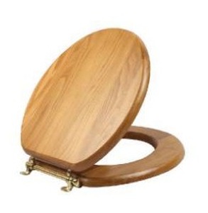 lot 6042 image: Design House Dalton Round Oak Wood Toilet Seat