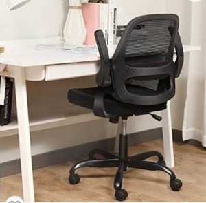 lot 6052 image: Office Chair, FelixKing Ergonomic Desk Chair, Breathable Mesh Computer Chair, Comfy Swivel Task Chair with Flip-up Armrests and Adjustable Height Conference Room (C-Black