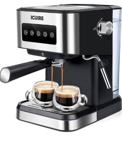 lot 2550 image: ICUIRE Espresso Coffee Machines with Milk Frother, 20 Bar Pump Pressure Coffee Maker, 1.5L50oz Removable Water Tank, 1050W Semi-Automatic EspressoLatteCappuccino Machines for Home Barista, Office