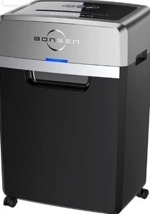 lot 2562 image: BONSEN Heavy Duty Paper Shredder, 24-Sheet Cross-Cut Shredder, 40-Min Continuous Running Time, Commercial Grade Shredder for Office, 7.9-Gallon Big Basket, 58dB Super Quiet, P-4 High Security (S3105)