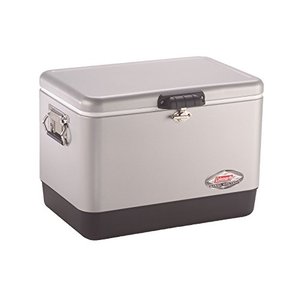 lot 2564 image: Coleman Steel-Belted Portable Cooler, 54 Quart, Silver
