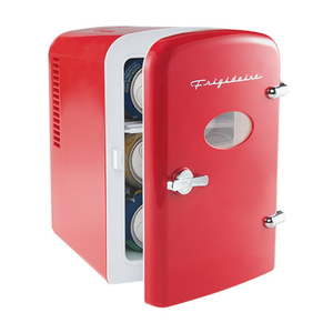 lot 2580 image: Frigidaire Portable Retro 6-can Mini Fridge EFMIS129, Red