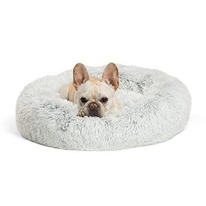 lot 2464 image: Best Friends by Sheri The Original Calming Donut Cat and Dog Bed in Shag Fur Frost, Small 23x23
