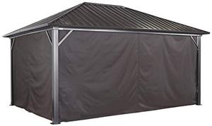 lot 2466 image: Sojag Accessories Set of 4 12 x 16 Curtains for Genova Outdoor Gazebo - Brown