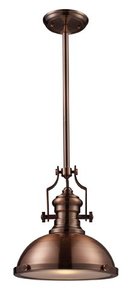 lot 2482 image: Elk 66144-1 Chadwick 1-Light 14-Inch Pendant, Antique Copper
