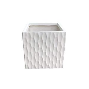 lot 2596 image: Kante RF0201B-C80011 Lightweight Concrete Retro Square Outdoor Planter, 12 x 12 x 12, Pure White