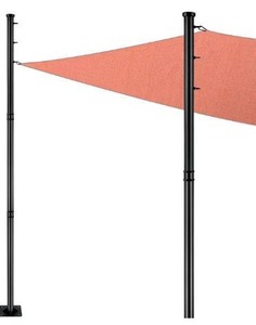 lot 2615 image: Brillihood 2-Pack Upgraded 9FT Sun Shade Sail Pole Kit, Extends to 9 Feet with 3 Fixing Points for Shade Sail Canopy, Heavy Duty Steel Post Stand for Outdoor Shade Sail, String Light, Patio, Backyard