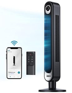 lot 2636 image: Dreo Cruiser Pro T1S Smart Tower Fan WiFi Voice Control, Works with AlexaGoogle, Floor Standing Bladeless Oscillating Fan with Remote, 6 Speeds, 4 Modes, 12H Timer, for Indoor Bedroom Home Office