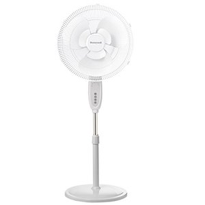 lot 2651 image: Honeywell Double Blade 16 Pedestal Fan White with Remote Control