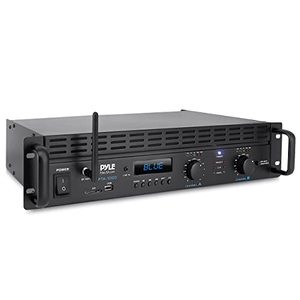 lot 2661 image: 2-Channel Bluetooth Power Amplifier - 2000W Bridgeable Rack Mount Pro Audio Sound Wireless Home Stereo Receiver wTRS XLR Input, LCD, Bridge Mode, Cooling Fan - Entertainment Speaker System - Pyle