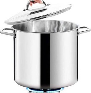 lot 2667 image: HOMICHEF 16 Quart LARGE Stock Pot with Glass Lid - NICKEL FREE Stainless Steel Healthy Cookware Stockpots with Lids 16 Quart - Mirror Polished Induction Pot - Commercial Grade Soup Pot Cooking Pot