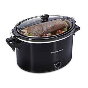 lot 2672 image: Hamilton Beach Slow Cooker, Extra Large 10 Quart, Stay or Go Portable With Lid Lock, Dishwasher Safe Crock, Black (33195)