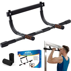 lot 2673 image: AOPA Pull up Bar for Doorway, Adjustable to Doors,Upgraded Thickened Steel Door Exercise Pull-up Chin-up & Multi-Grip Bars for Home Gym