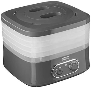 lot 2678 image: DASH DEHY100AQ SmartStoreCompact Electric Food Dehydrator Machine with 5 Stackable BPA Free Trays  Temperature Controls for Fruit, Vegetables, Herbs, Nuts, Jerky, and other Healthy Snacks - Grey