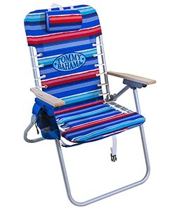 lot 2687 image: Tommy Bahama Hi-Boy 17 Seat Height 4-Position Lace-Up Suspension Folding Backpack Beach Chair