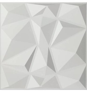 lot 2689 image: Art3d Textures 3D Wall Panels White Diamond Design Pack of 12 Tiles 32 Sq Ft (PVC)
