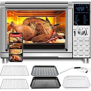 lot 2700 image: NUWAVE Bravo Air Fryer Toaster Smart Oven, 12-in-1 Countertop Convection, 30-QT XL Capacity, 50°-500°F Temperature Controls, Top and Bottom Heater Adjustments 0%-100%, Brushed Stainless Steel Look