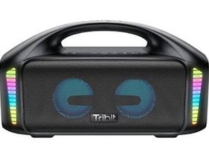 lot 2709 image: Tribit StormBox Blast Portable Speaker 90W Loud Stereo Sound with XBass, IPX7 Waterproof Bluetooth Speaker with LED Light, PowerBank, Bluetooth 5.3&TWS, Custom EQ, 30H Playtime, OutdoorCampingParty