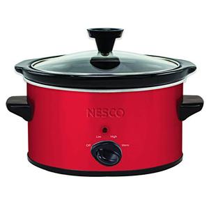 lot 2712 image: NESCO SC-150R, Oval Slower Cooker, Red, Ceramic, 1.5 quart, 120 watts
