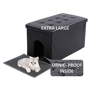 lot 2714 image: MEEXPAWS cat Litter Box Enclosure, cat Litter Box Furniture Hidden, Cat washroom Bench Storage Cabinet  Extra Large  Dog Proof  Waterproof InsideEasy Clean  Easy Assembly  Odor Control