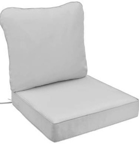 lot 2726 image: AAAAAcessories Outdoor Deep Seat Cushions for Patio Furniture, Water-Resistant Replacement Patio Chair Cushions 24 x 24 x 5 inch, Bright Gray