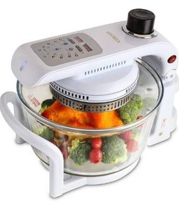 lot 2728 image: Convection Oven, Glass Bowl Oven, Air Fryer Toast Oven Oil Free XL Electric Countertop Ovens Air Frier, Digital Turbo, Halogen Oven, White, 13QT