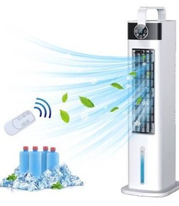 lot 2751 image: Evaporative Air Cooler, Portable Air Conditioner Fan, 35 Evaporative Cooler with 3 Speeds & 52°Oscillation, 12-H Timer Remote Control Swamp Cooler wCooling Function for Home & Office