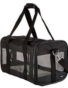 lot 2795 image: Amazon Basics Soft-Sided Mesh Pet Travel Carrier, Medium, 17 x 10 x 10 Inches, Black