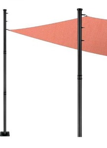 lot 2828 image: Brillihood 2-Pack Upgraded 9FT Sun Shade Sail Pole Kit, Extends to 9 Feet with 3 Fixing Points for Shade Sail Canopy, Heavy Duty Steel Post Stand for Outdoor Shade Sail, String Light, Patio, Backyard