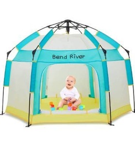lot 2837 image: Bend River Baby Playpen with Canopy, Portable Baby Beach Tent, Toddler Play Yard Indoor and Outdoor, Foldable Mosquito Net for Infant