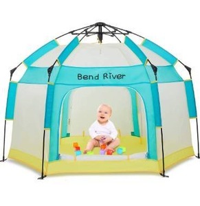 lot 2859 image: Bend River Baby Playpen with Canopy, Portable Baby Beach Tent, Toddler Play Yard Indoor and Outdoor, Foldable Mosquito Net for Infant