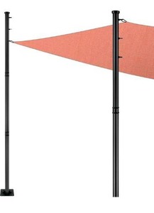 lot 2861 image: Brillihood 2-Pack Upgraded 9FT Sun Shade Sail Pole Kit, Extends to 9 Feet with 3 Fixing Points for Shade Sail Canopy, Heavy Duty Steel Post Stand for Outdoor Shade Sail, String Light, Patio, Backyard