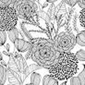 lot 2850 image: Nuwallpaper Black Secret Garden Peel & Stick Wallpaper