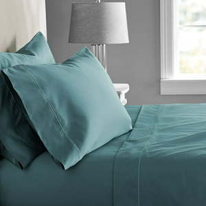 lot 45146 image: Hotel Style 600 Thread Count,Cotton Sheet Set, Teal Silk,King